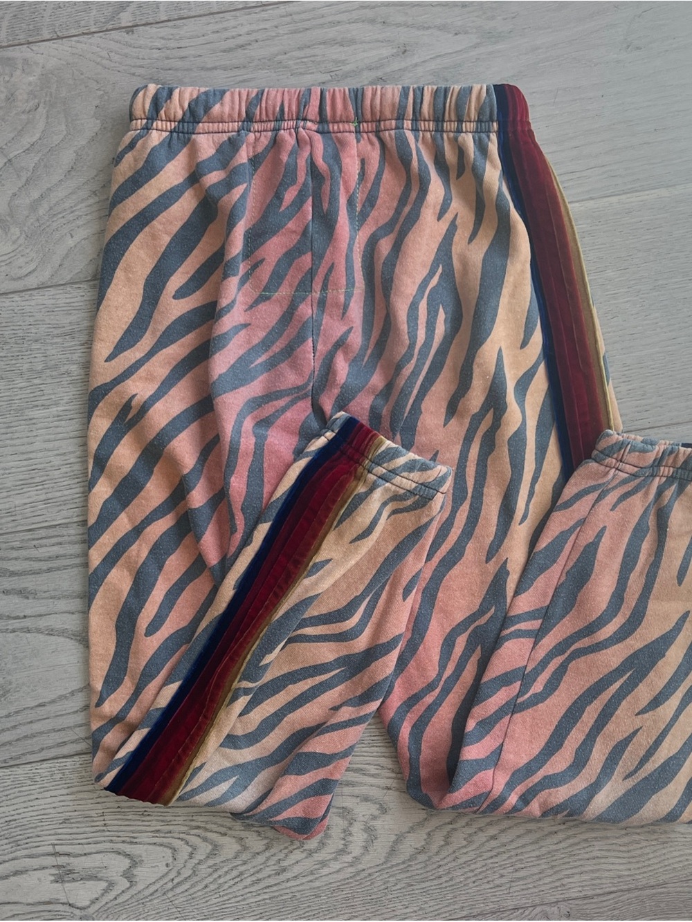 Aviator Nation Women’s Size XS Zebra-Stripe Joggers Sweatpants Velour Stripe - Picture 5 of 7